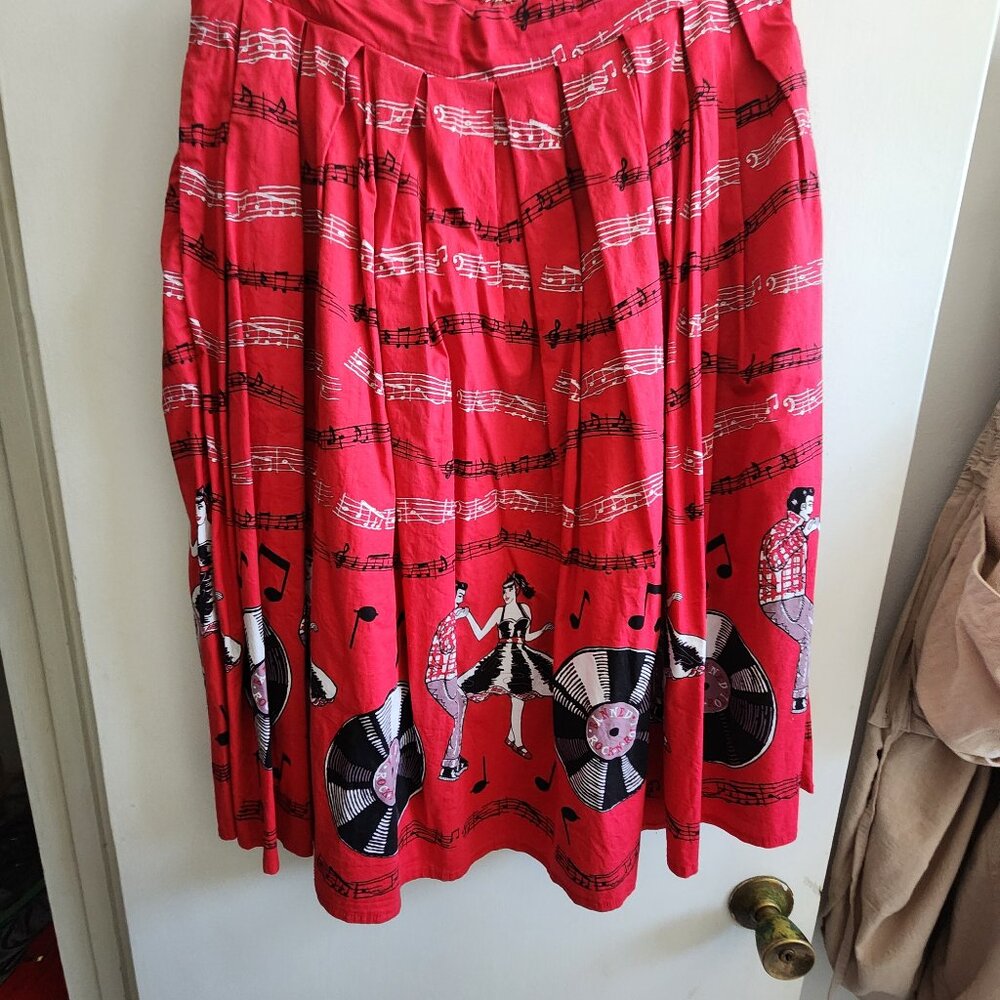 Banned Dancing Days Retro Skirt, Red, Large - Picture 2 of 4